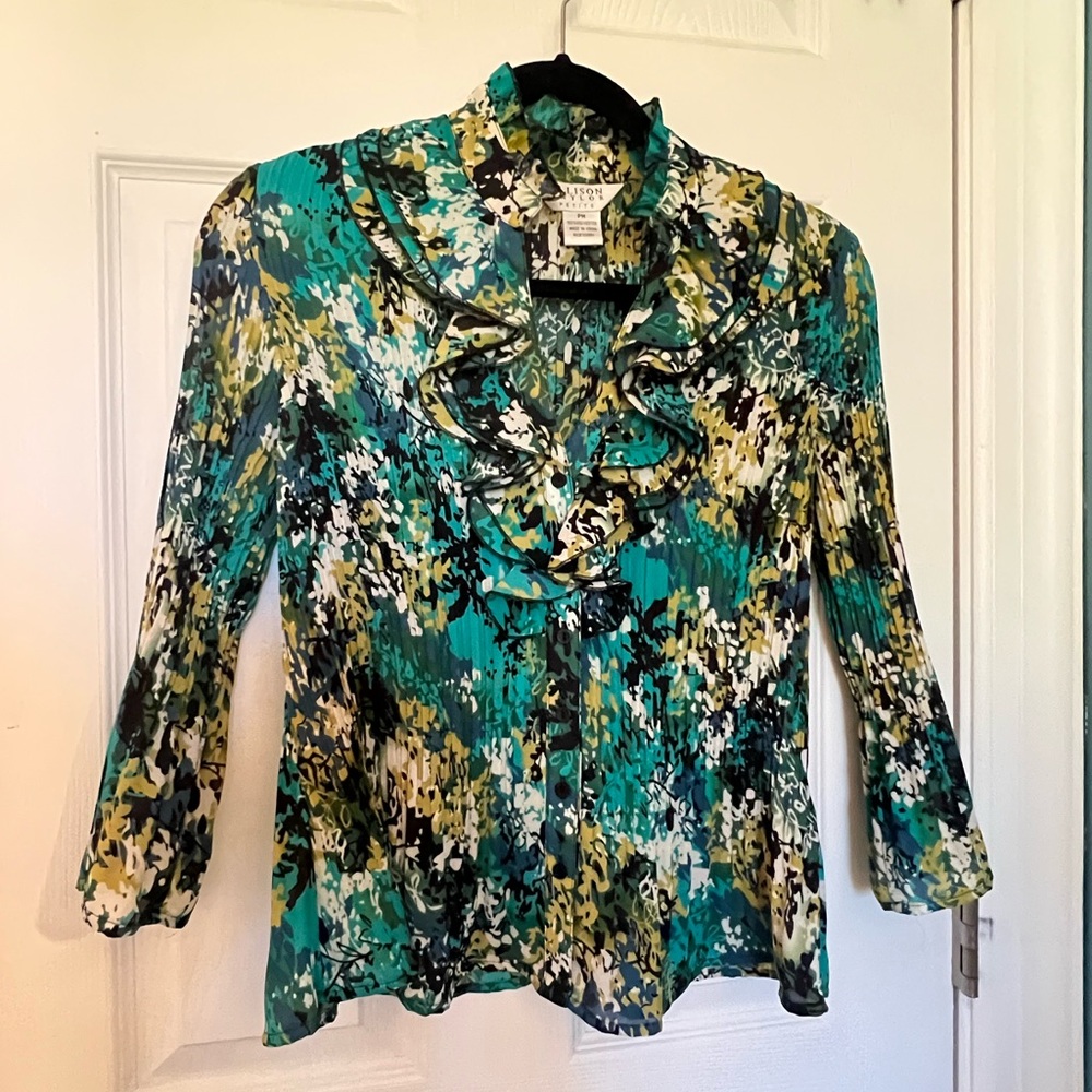 Allison Taylor Women's Multicolor Ruffle Blouse